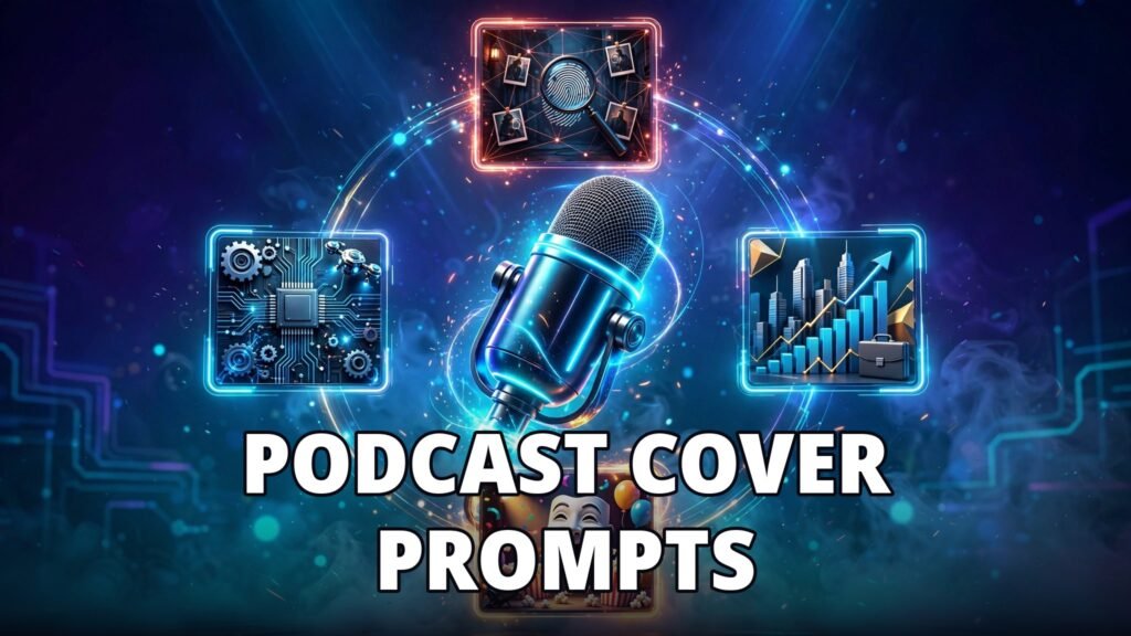 AI image prompts for podcast cover art - 15 eye-catching podcast cover art prompts