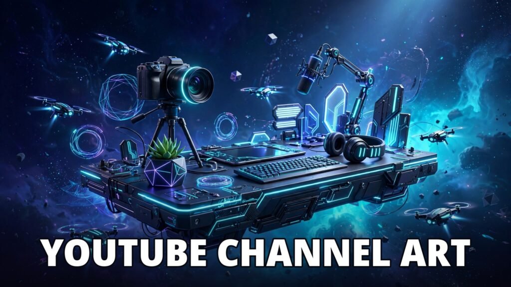 AI image prompts for YouTube channel art banner