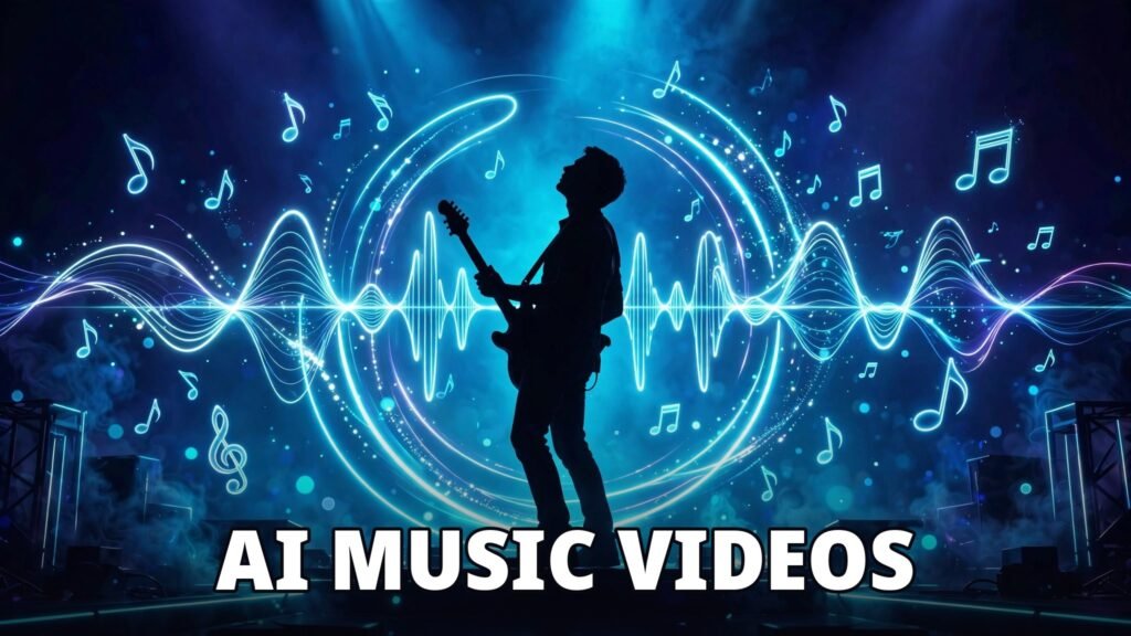 Create AI music video with neon stage visuals