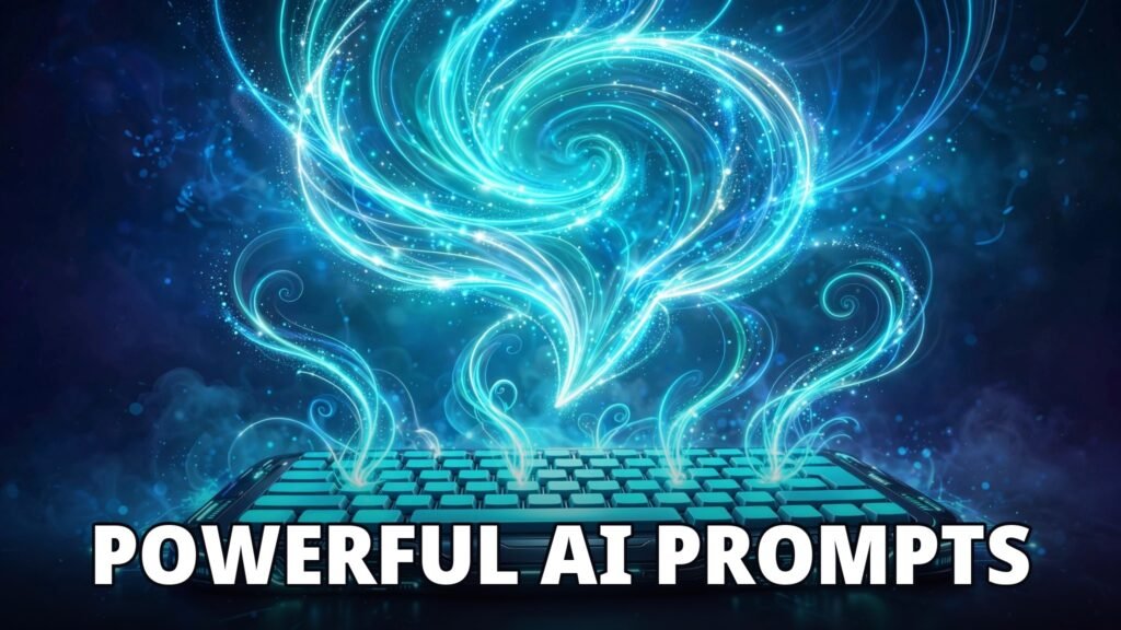 how to write ai prompts - glowing keyboard prompt art