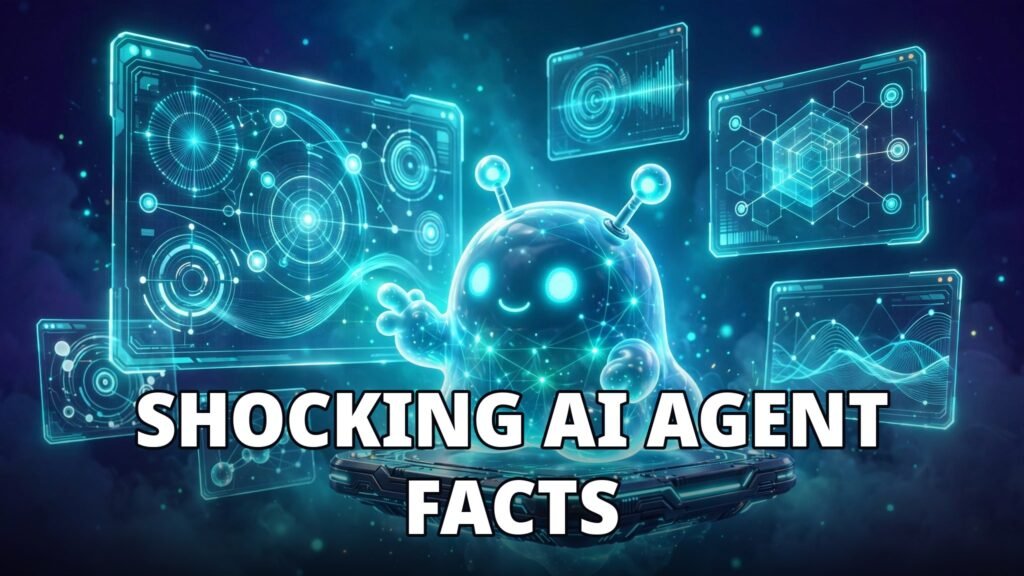 OpenAI Dots AI agent concept art: glowing AI agent operating apps on a virtual desktop